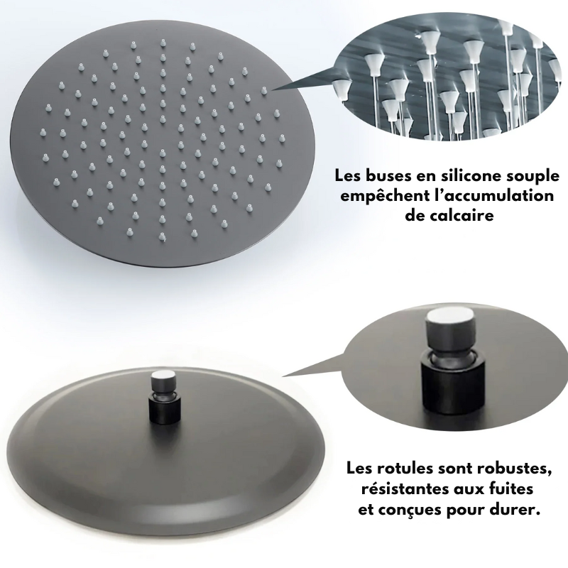 Colonne de douche encastrable gris finitions haut de gamme