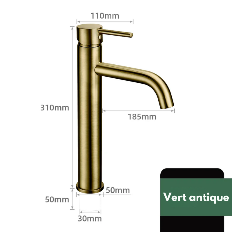 Mitigeur de lavabo en or – poignée ergonomique, installation facile et finition durable