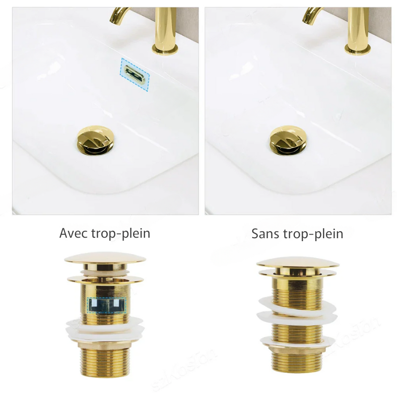 Bonde universelle – finitions luxe pour vasque/lavabo