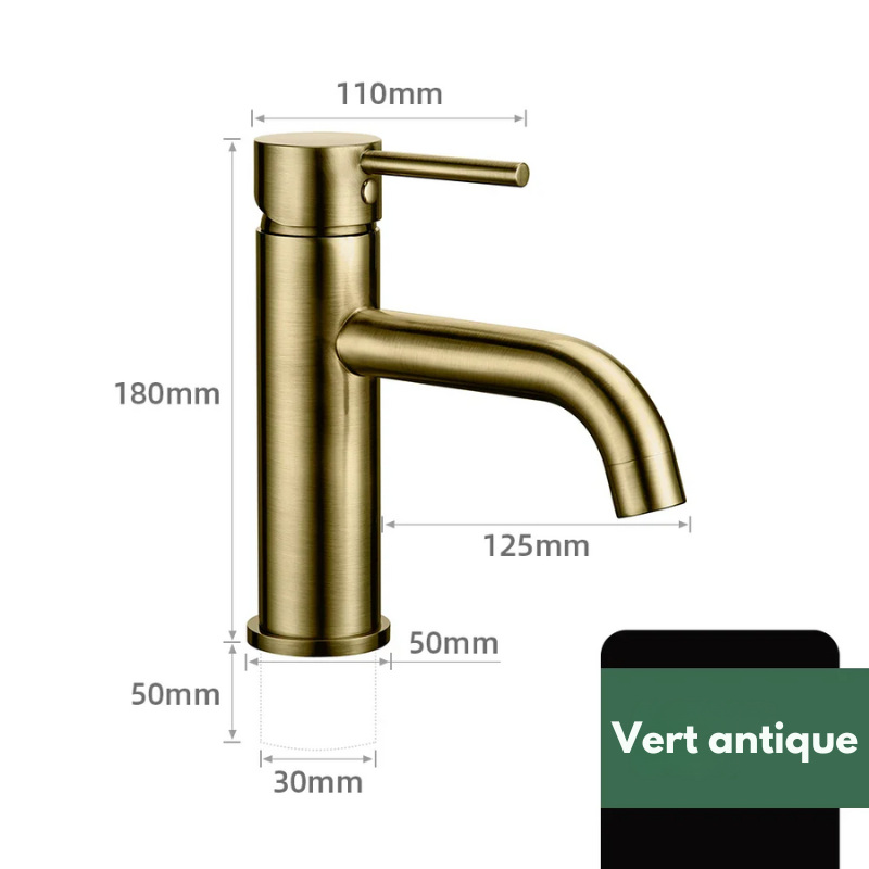 Mitigeur de lavabo en or – poignée ergonomique, installation facile et finition durable