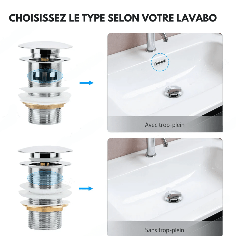 Bonde universelle – finitions luxe pour vasque/lavabo - Focett