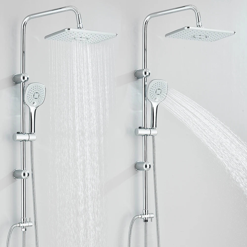 Colonne de douche chrome avec douchette – sans mitigeur intégré - Focett