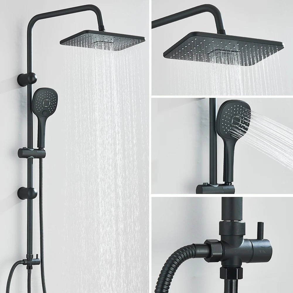 Colonne de douche chrome avec douchette – sans mitigeur intégré - Focett