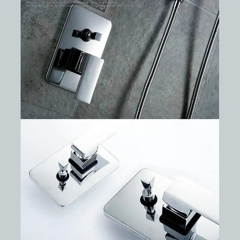 Colonne De Douche Diam 30 cm Chromé Foncé - Focett