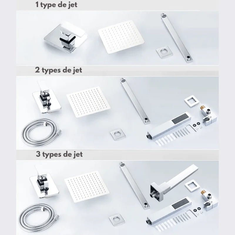 Colonne De Douche Diam 30 cm Chromé Foncé - Focett