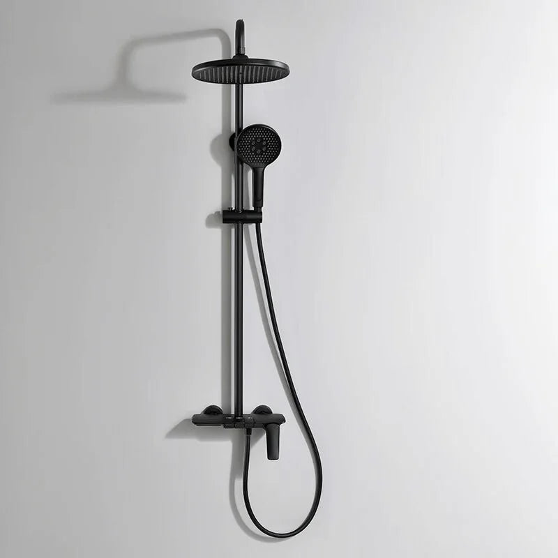 Colonne de Douche Thermostatique Or Brossé – Pommeau XXL 25cm” & Douchette 3 Fonctions, Design Moderne Minimaliste & Économie d'eau - Focett