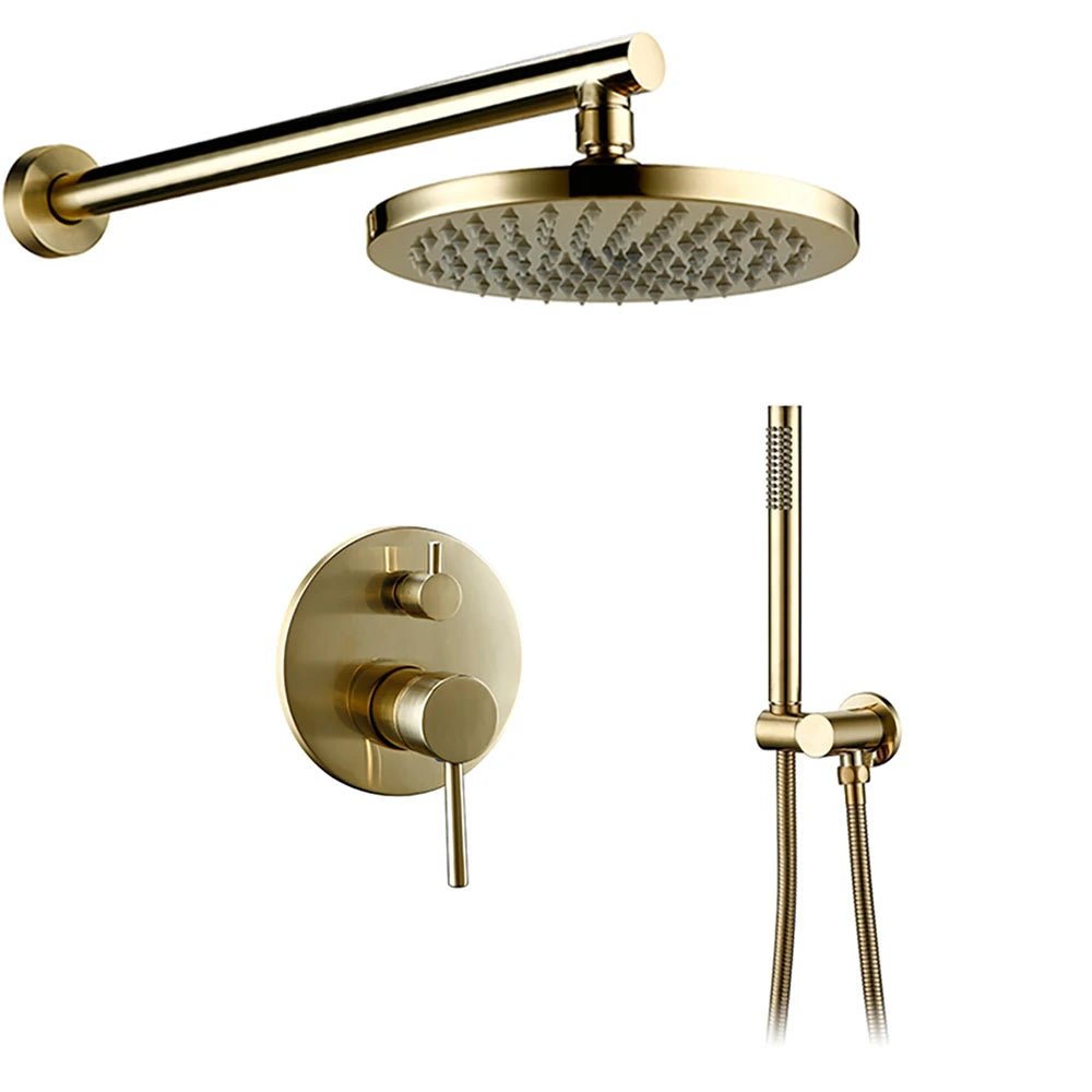 Colonne de douche encastrable gris chrome brossé – contrôle double avec poignée unique - Focett