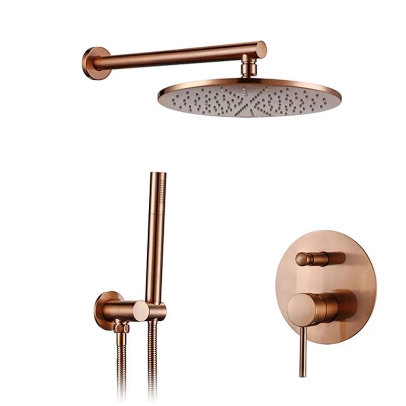 Colonne de douche encastrable gris chrome brossé – contrôle double avec poignée unique - Focett