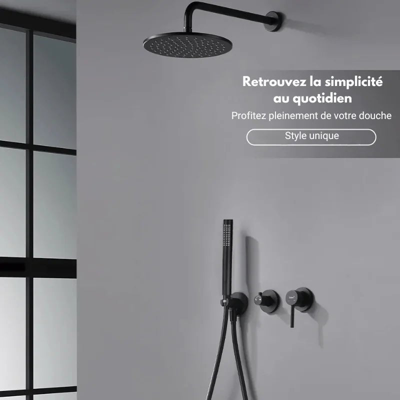 Colonne De Douche Encastrable Noir Mat