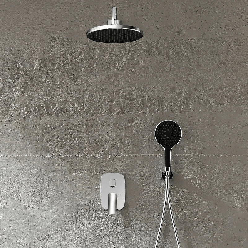 Colonne de douche encastrable or brossé avec mitigeur thermostatique - design minimaliste et jet pluie doux - Focett