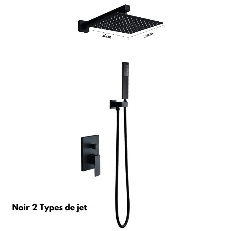 Colonne de Douche Encastrable Or Brossé – Mitigeur Laiton & Ciel De Douche 20cm” Système de Douche Haut de Gamme à 3 et 2 Voies
