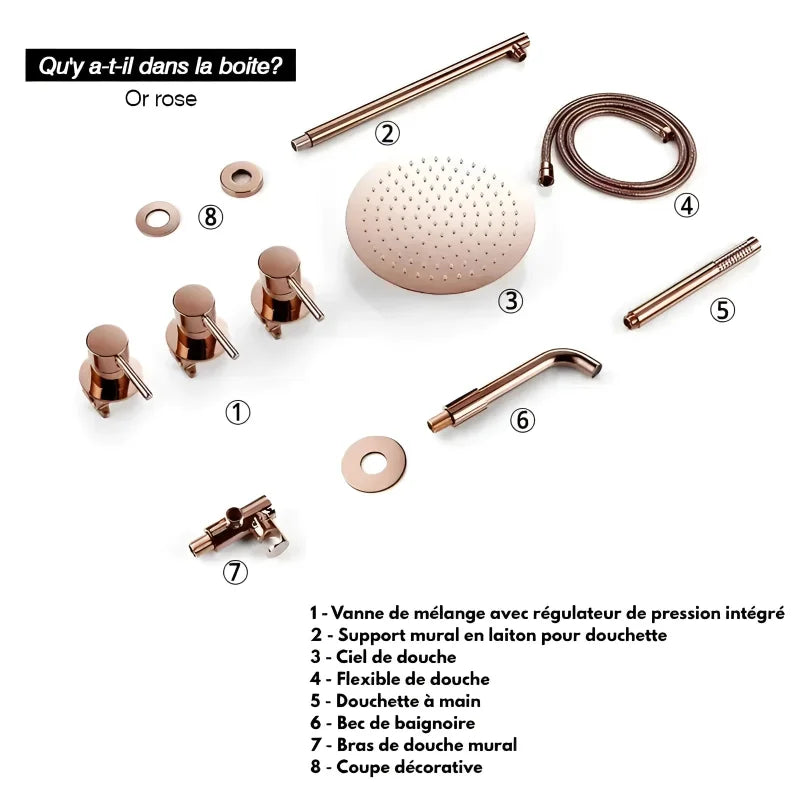 Colonne De Douche Encastrée Or Rose