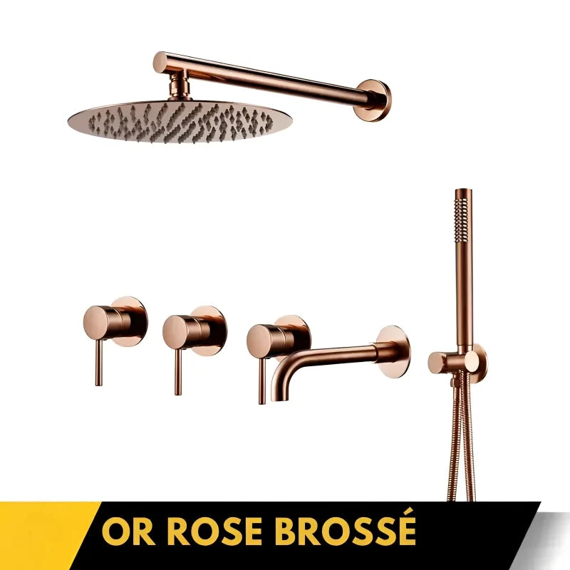Colonne De Douche Encastrée Or Rose
