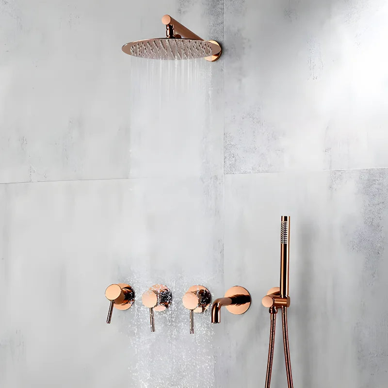 Colonne de douche encastrée or rose