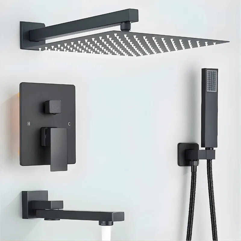 Colonne de douche encastrée tête carrée