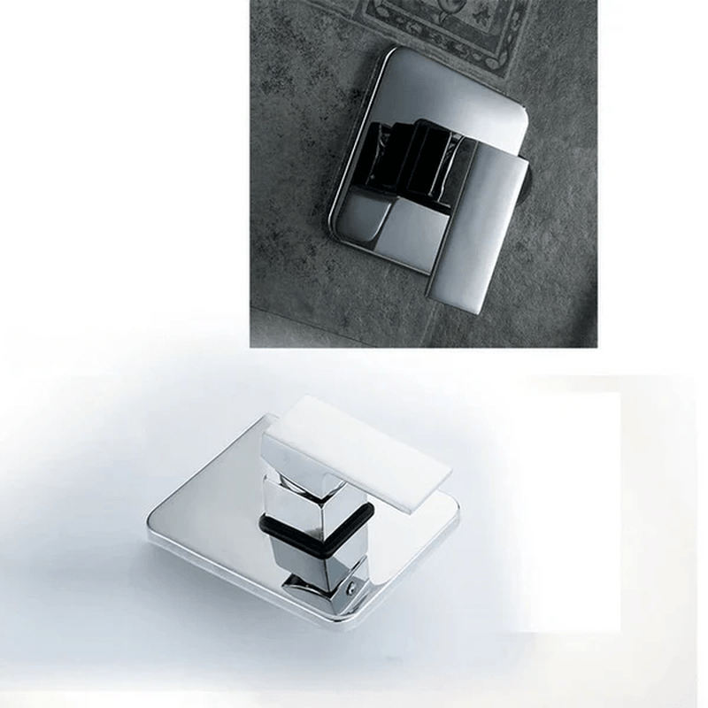 Colonne de Douche Encastrable Gris Chrome – Mitigeur Laiton, Pommeau XXL Effet Pluie 20-40cm , Douchette à Main et Bec Rotatif pour Baignoire