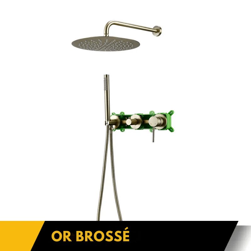 Colonne de douche grise encastrable finitions haut de gamme - Focett