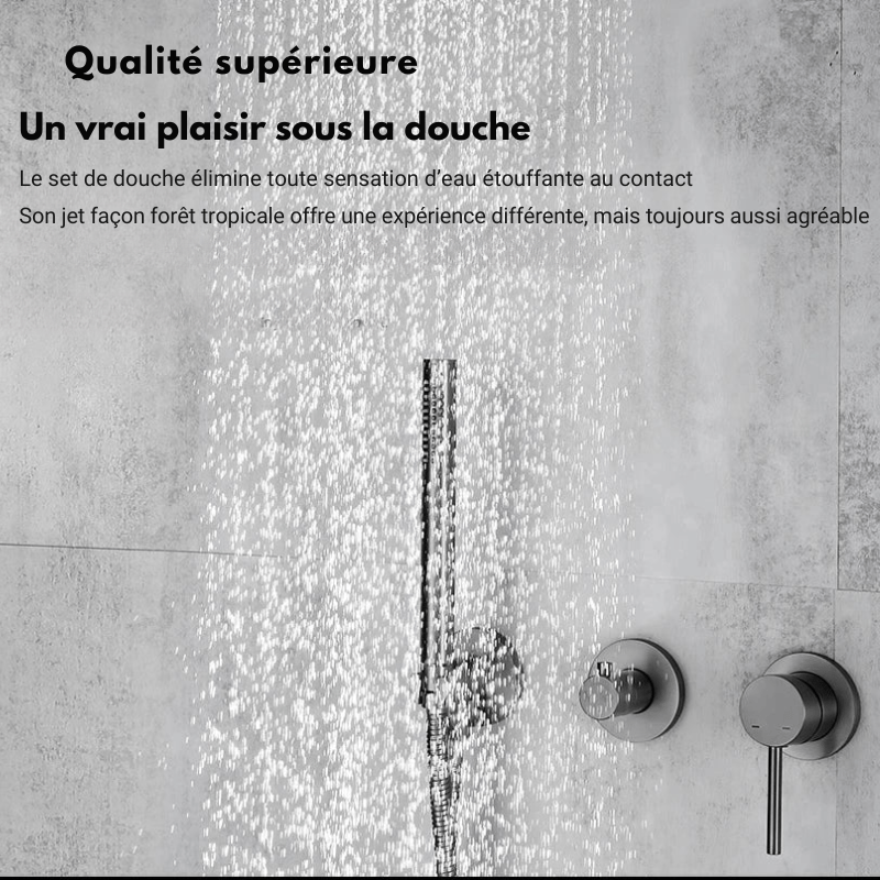 Colonne de douche grise encastrable finitions haut de gamme - Focett