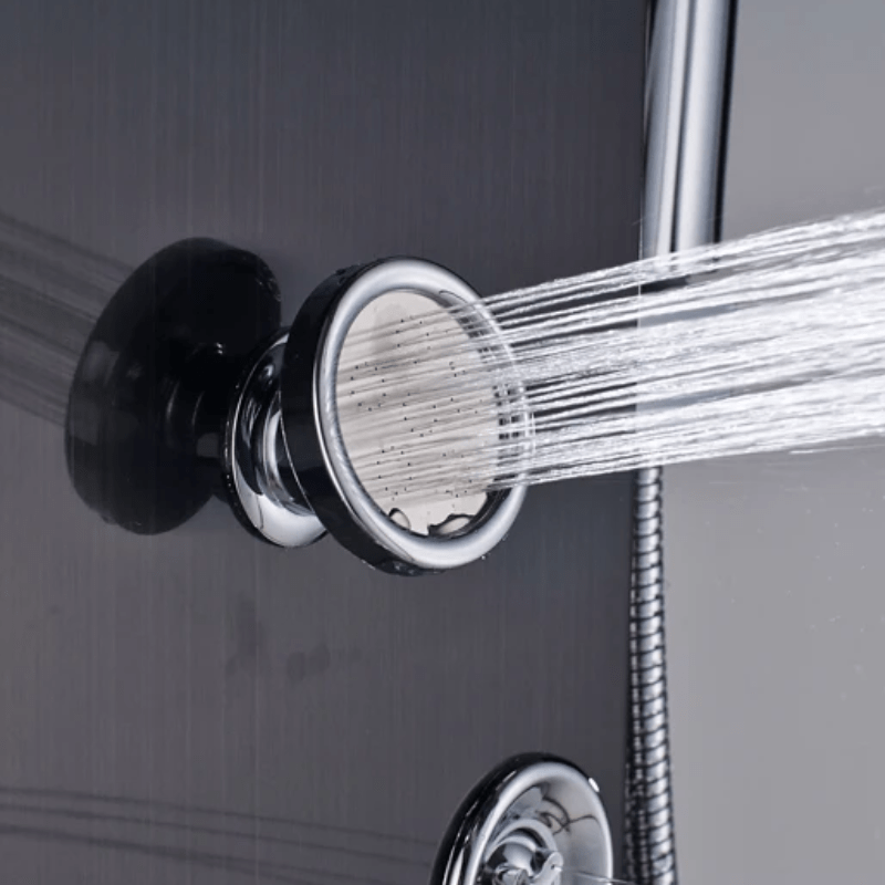 Colonne de Douche Hydromassante Grise – LED Intégrée, Effet Pluie Relaxant & Contrôle Précis et 6 Modes de Mélangeur - Focett