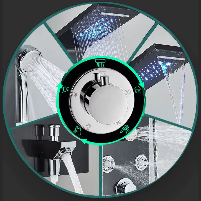 Colonne De Douche Hydromassante Noir