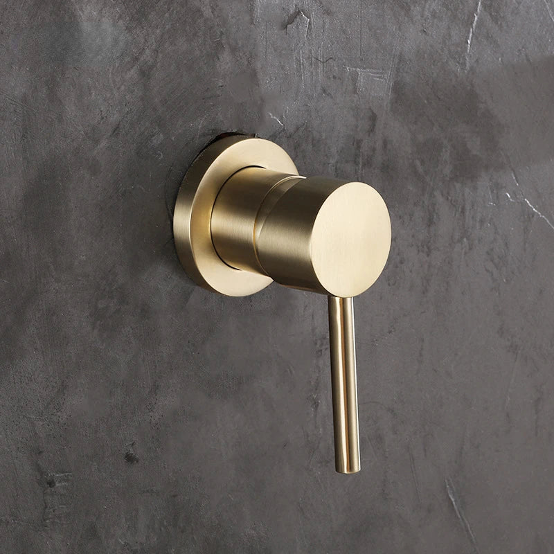Colonne de Douche Or Moderne – Laiton Massif, Finition Brossée Or, Noir, Chrome ou Gris avec Système Douche de Luxe Discret en Cuivre Brossé et Or