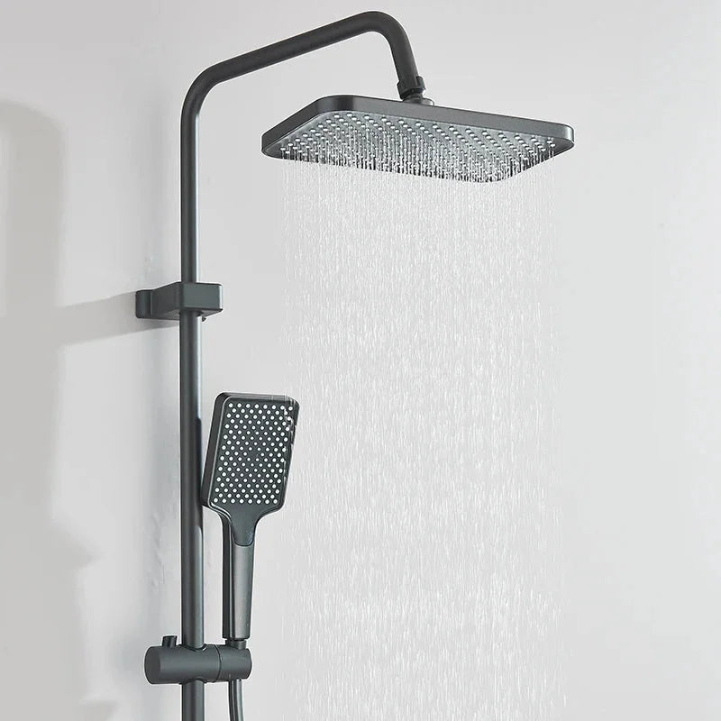 Colonne De Douche Noir Avec Tablette