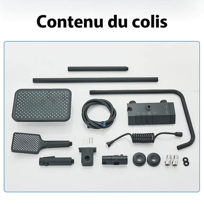 Colonne De Douche Noir Avec Tablette