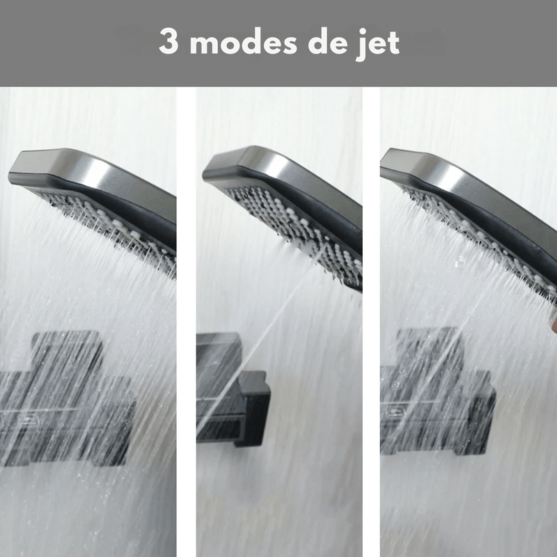 Colonne de Douche Noire avec Écran Digital et Commandes Indépendantes – 4 Modes d'Eau pour un Confort Optimal - Focett
