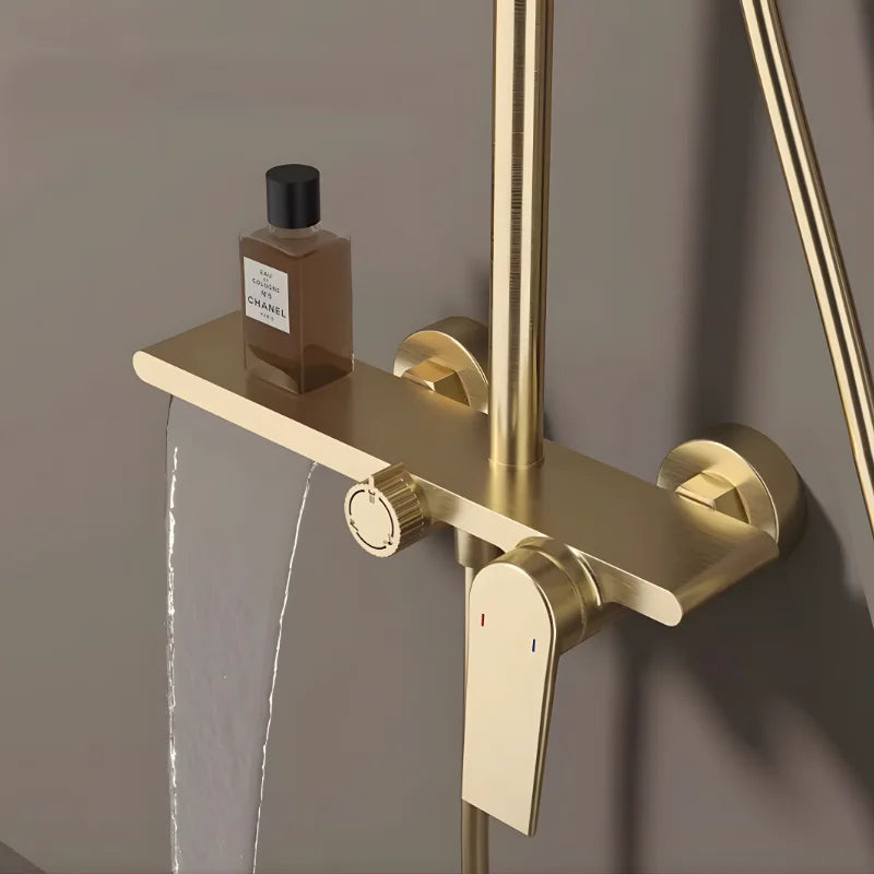 Colonne De Douche Or Brossé