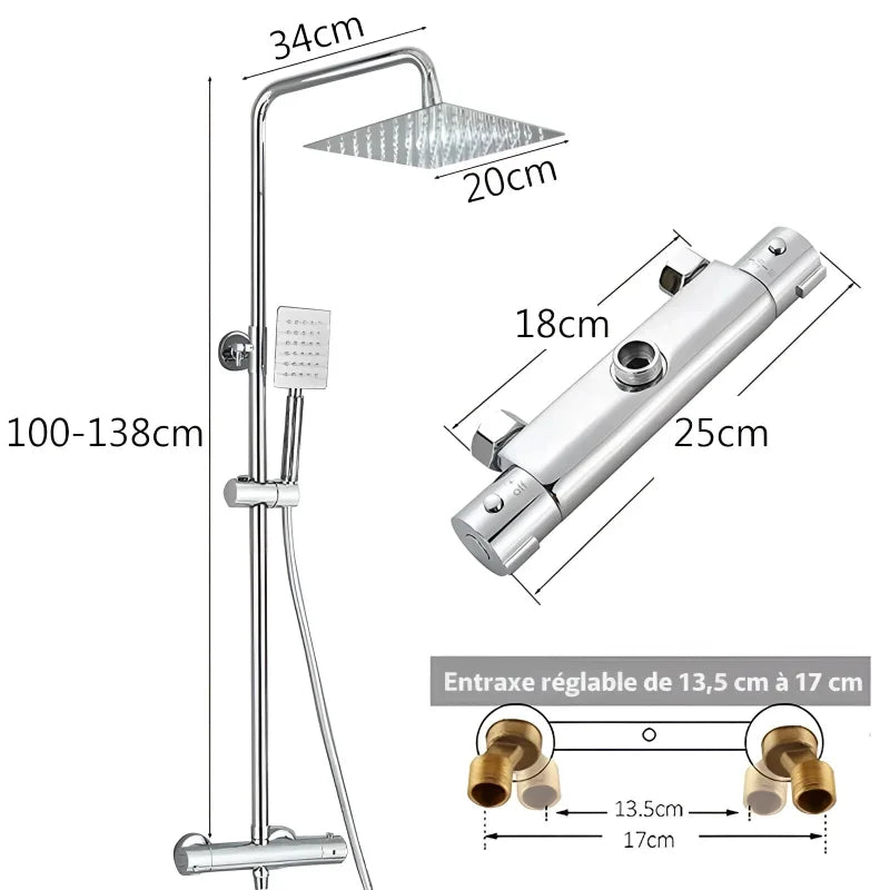 Colonne De Douche Thermostatique Acier