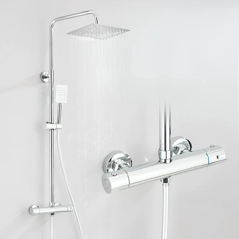 Colonne de douche thermostatique acier