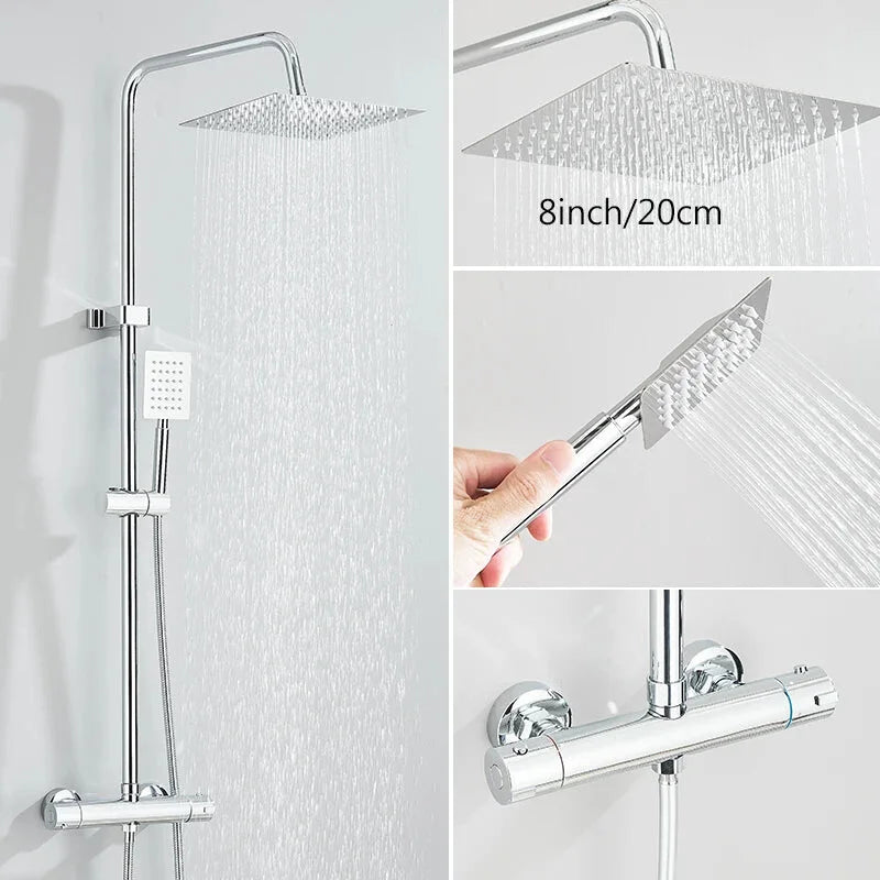 Colonne De Douche Thermostatique Carré