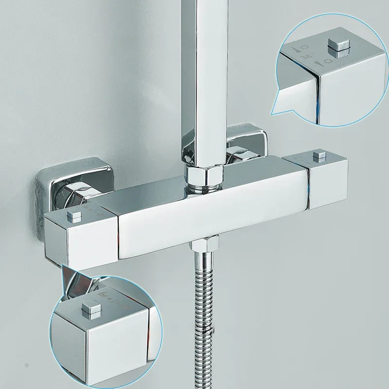 Colonne De Douche Thermostatique Carré