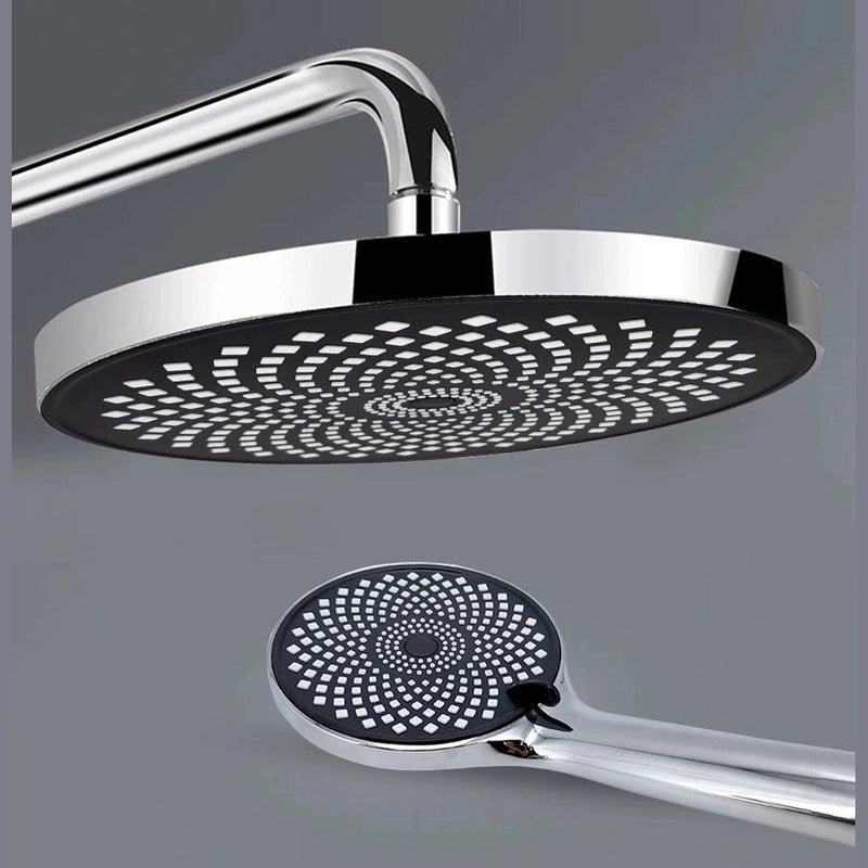 Colonne de Douche Thermostatique Chrome Gris - Avec Pommeau XXL & Douchette 3 Jets – Température Stable, Installation Murale Ajustable & Système Anti - Calcaire - Focett