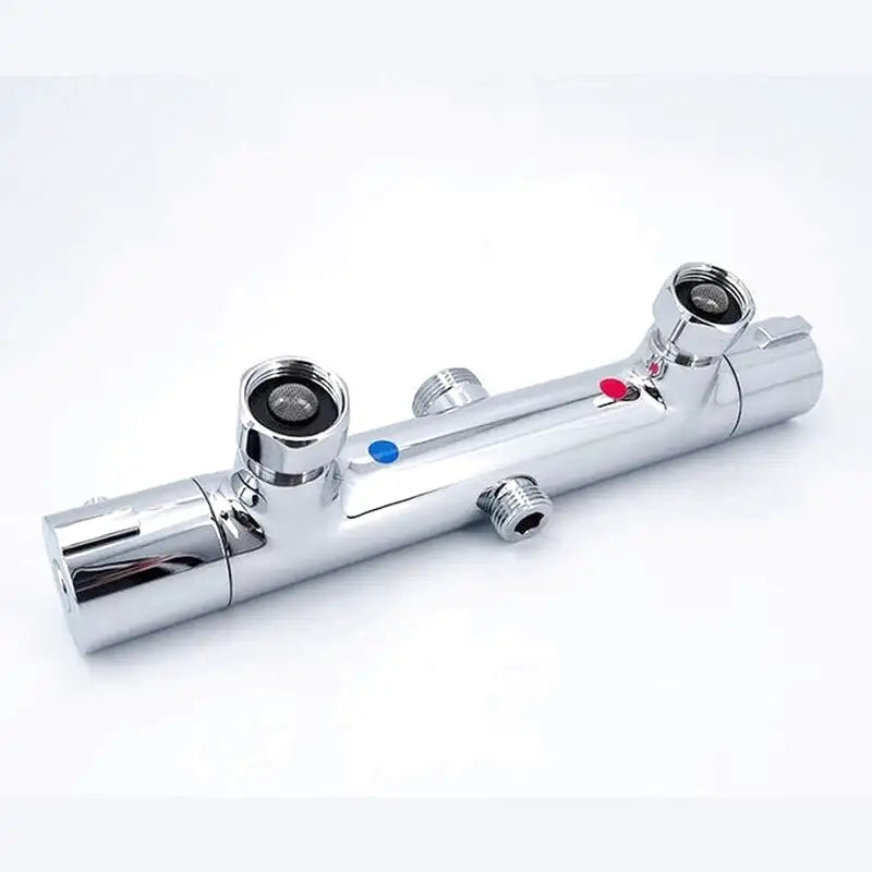 Colonne de Douche Thermostatique Chrome Gris - Avec Pommeau XXL & Douchette 3 Jets – Température Stable, Installation Murale Ajustable & Système Anti - Calcaire - Focett