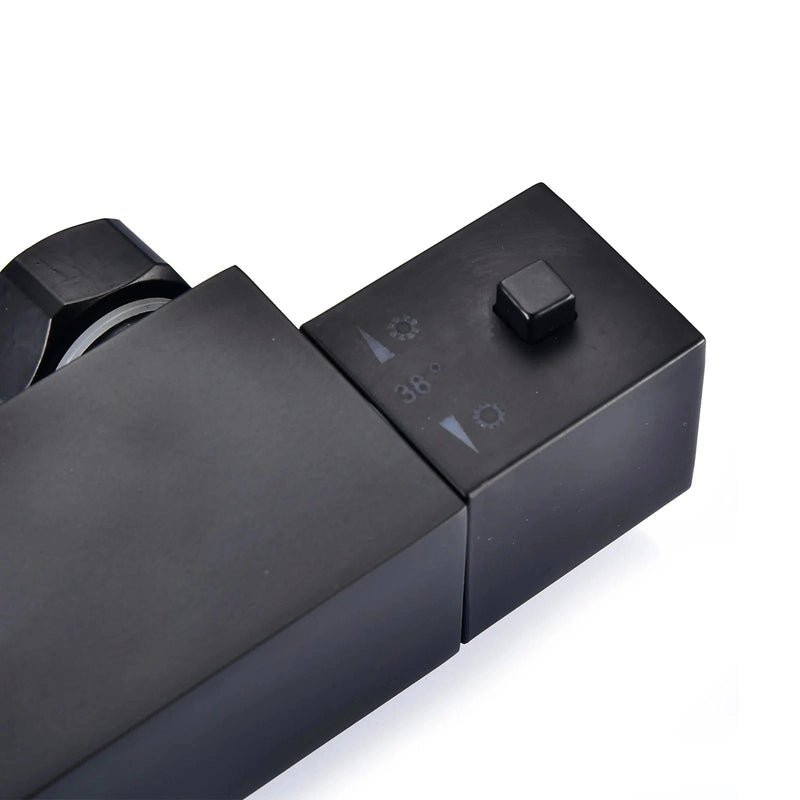 Colonne de Douche Thermostatique Noire – Économie d’Eau & Confort avec Douchette Réglable, Sécurité Anti - Brûlure, Design Élégant - Focett