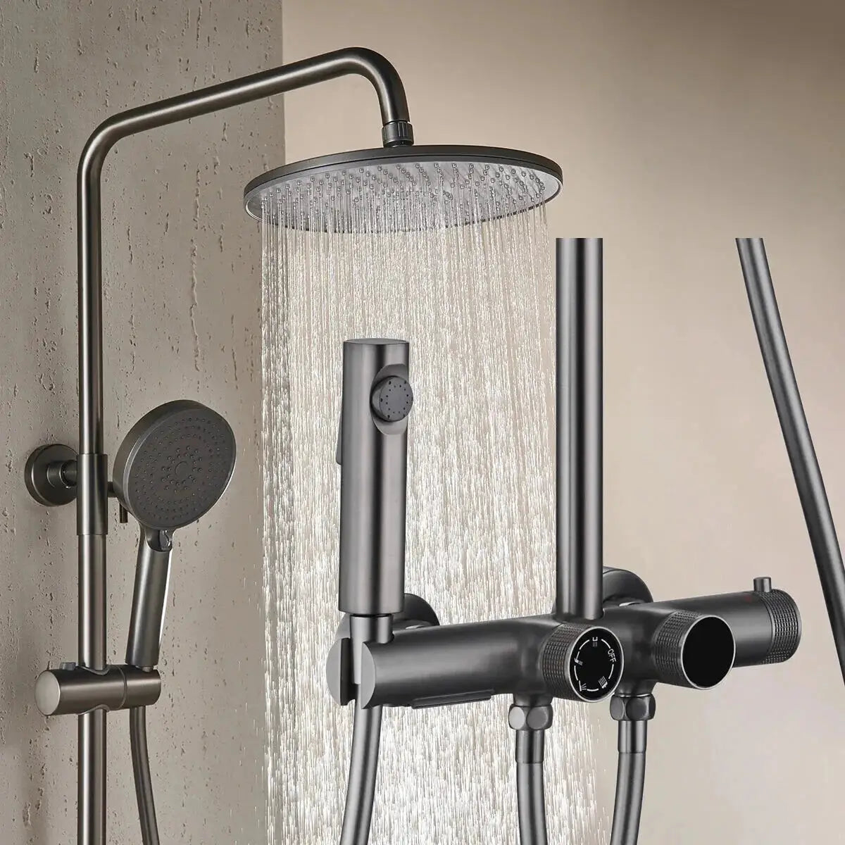 Colonne De Douche Thermostatique Or Brossé