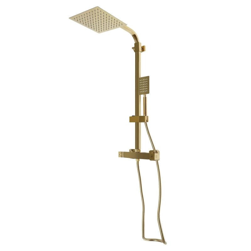 Colonne de Douche Thermostatique Or – Pluie Relaxante, Température Stable & Design Élégant et Hauteur Réglable & Mitigeur en Laiton - Focett