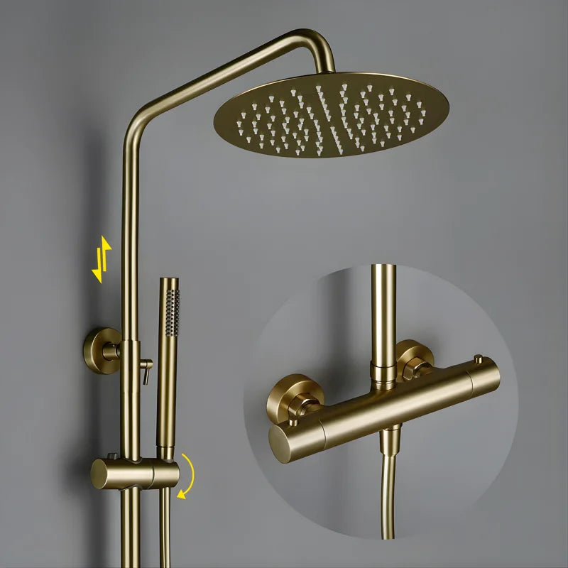 Colonne De Douche Thermostatique Or Rose