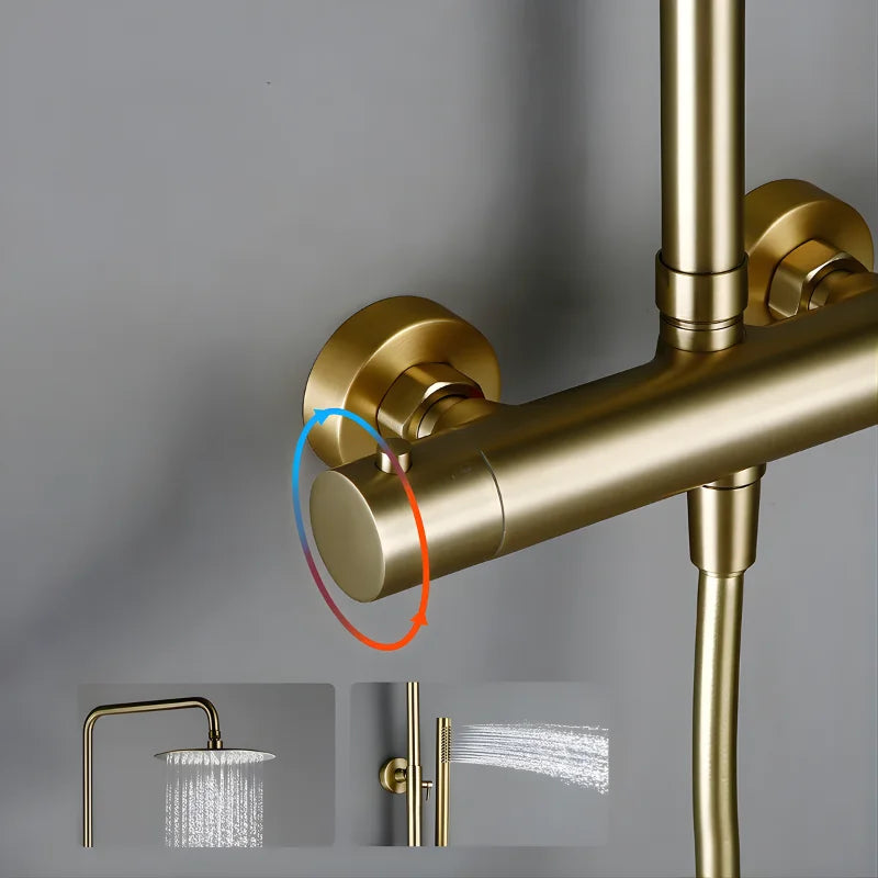 Colonne De Douche Thermostatique Or Rose