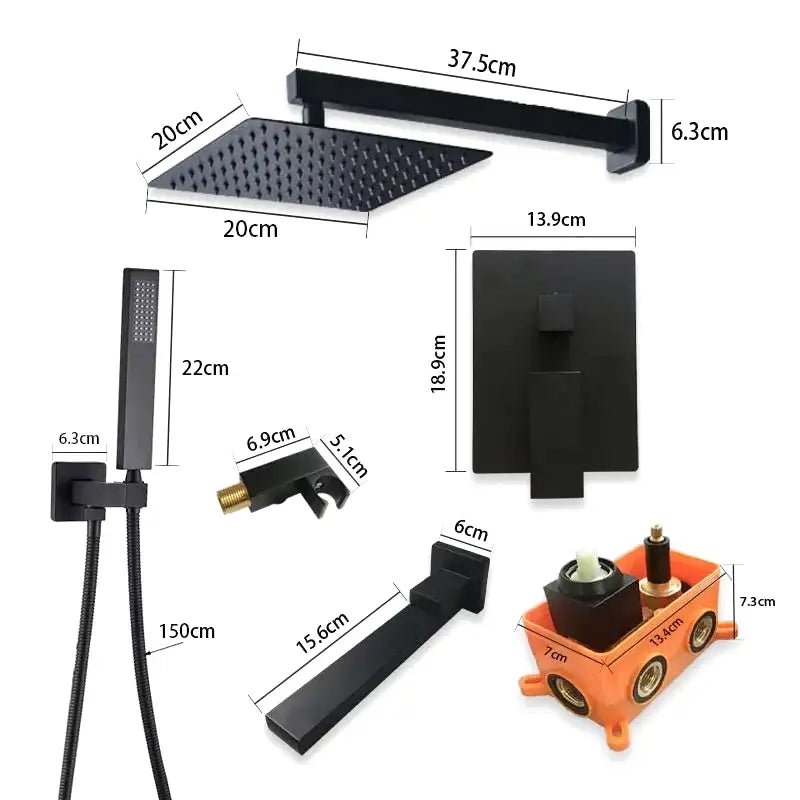 Douche Encastrée Luxe Finition Or