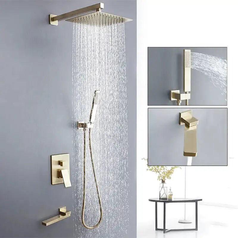 Douche Encastrée Luxe Finition Or