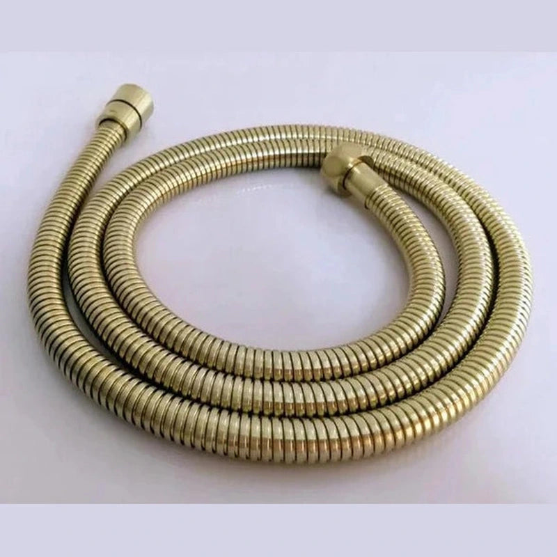 Colonne de douche Or brossé Multifonction Design – Acier Inoxydable, Pommeau Plaqué Or Brossé avec Support et Tuyau Or Brossé, 3 Fonctions