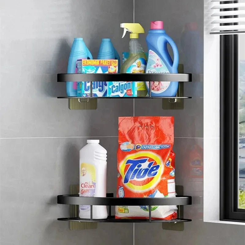 Étagère de douche noir triangle en aluminium – coin mural - Focett