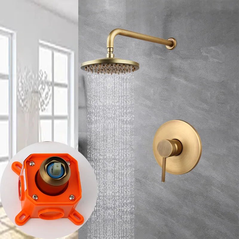 Colonne de Douche Rétro – Finition Laiton Vieilli, Style Classique avec Mitigeur et Système Douche Pluie