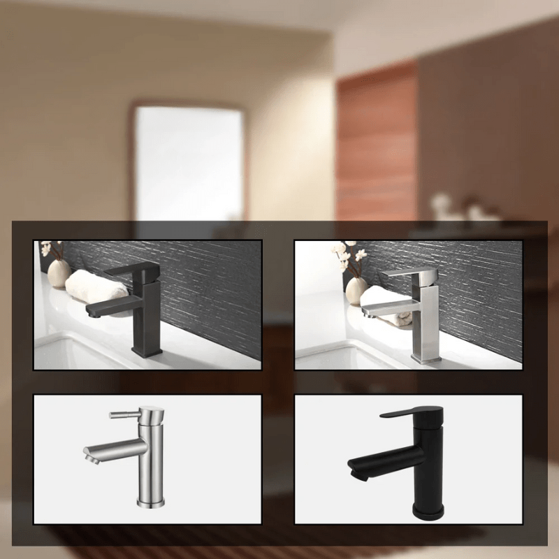 Mitigeur de lavabo en nickel brossé – design épuré, poignée unique et finition mate brossée - Focett