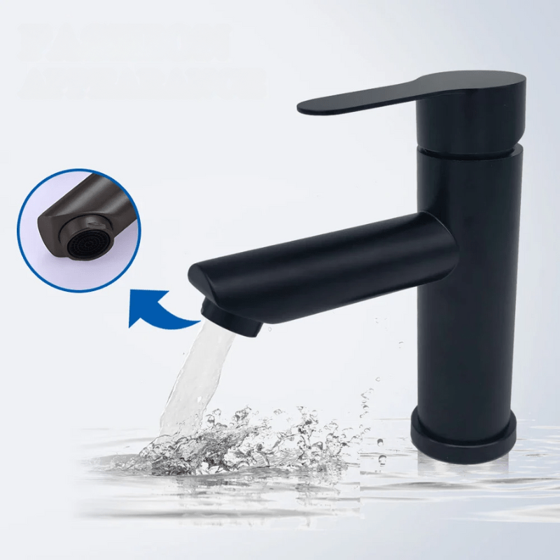 Mitigeur de lavabo en nickel brossé – design épuré, poignée unique et finition mate brossée - Focett