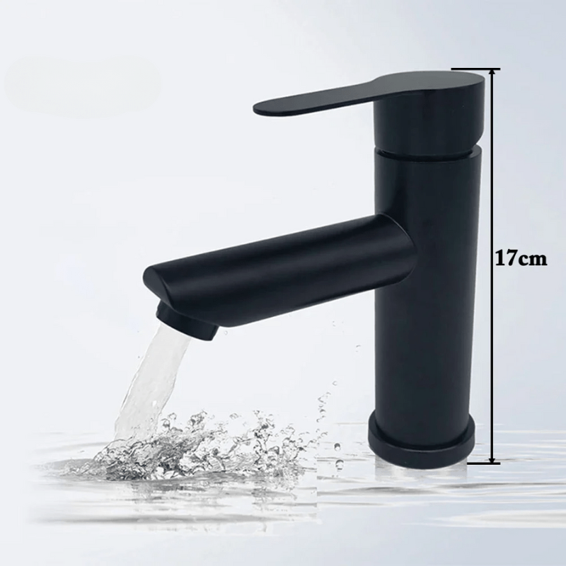 Mitigeur de lavabo en nickel brossé – design épuré, poignée unique et finition mate brossée - Focett