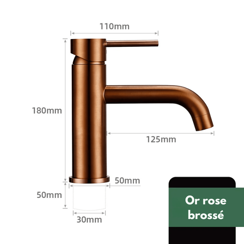 Mitigeur de lavabo en or – poignée ergonomique, installation facile et finition durable - Focett