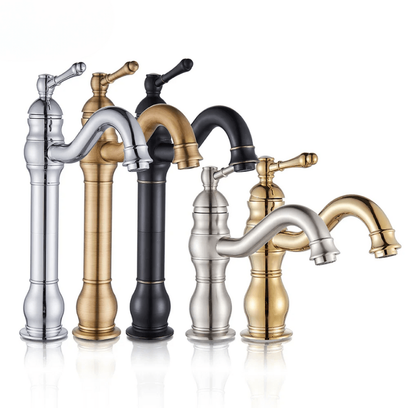 Mitigeur de salle de bain chrome vintage – jet cascade, poignée monocommande et installation facile - Focett